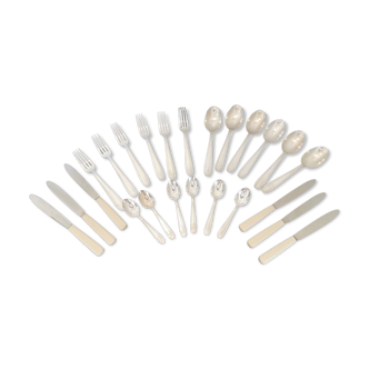 Lot de 24 couverts métal argenté Art déco