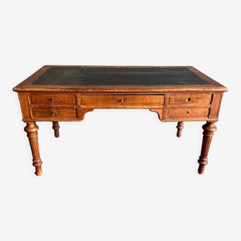 Louis Philippe antique desk with leather-wrapped top