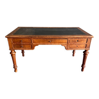 Louis Philippe antique desk with leather-wrapped top