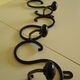 80 cm long wall coat door, made of wrought iron with 5 Suspensions in Bakelite - 70s