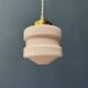 Pink glass art deco pendant lamp