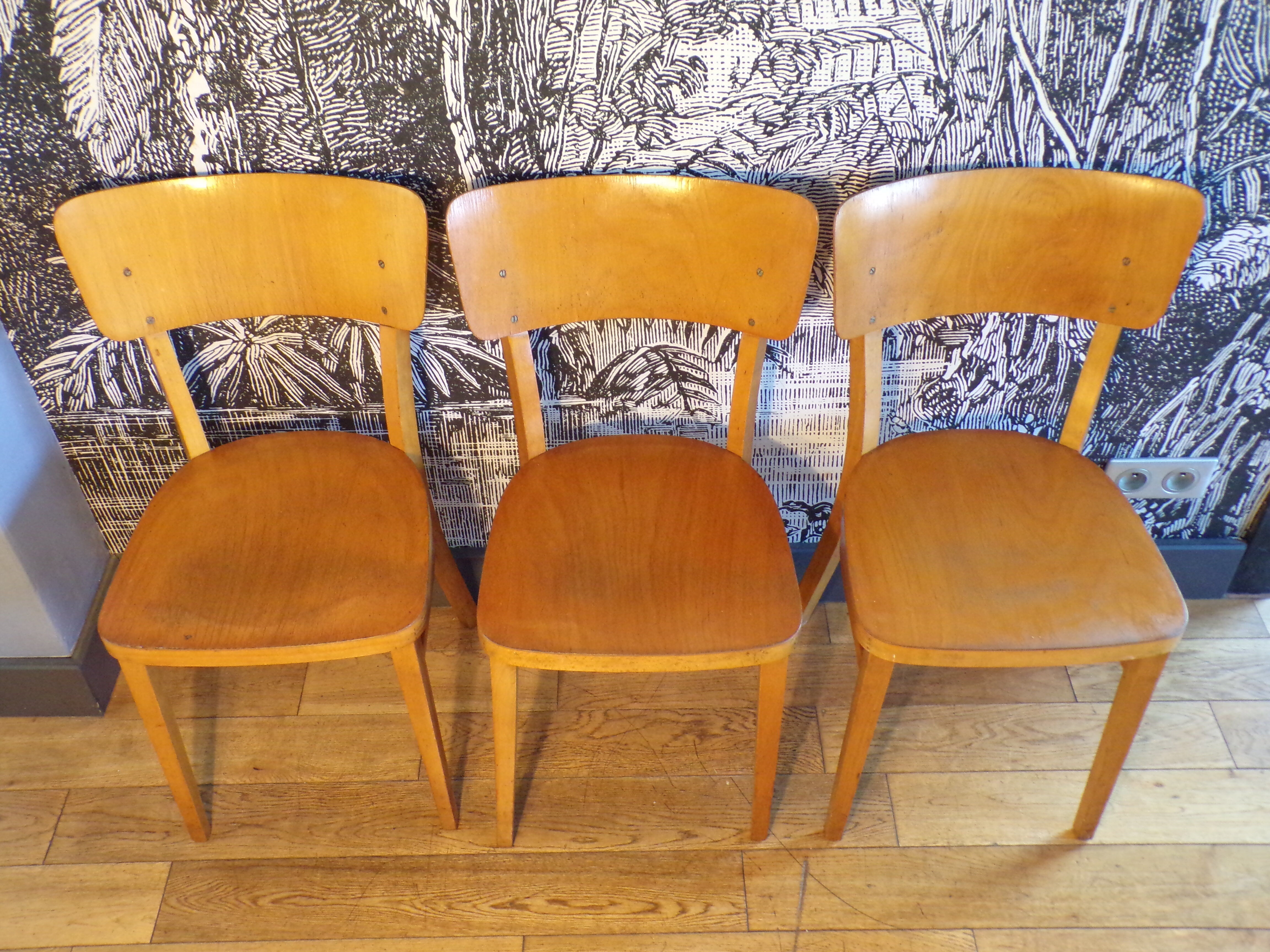 3 vintage Thonet bistro chairs