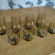 Set of 8 smoked glasses with 70s patterns