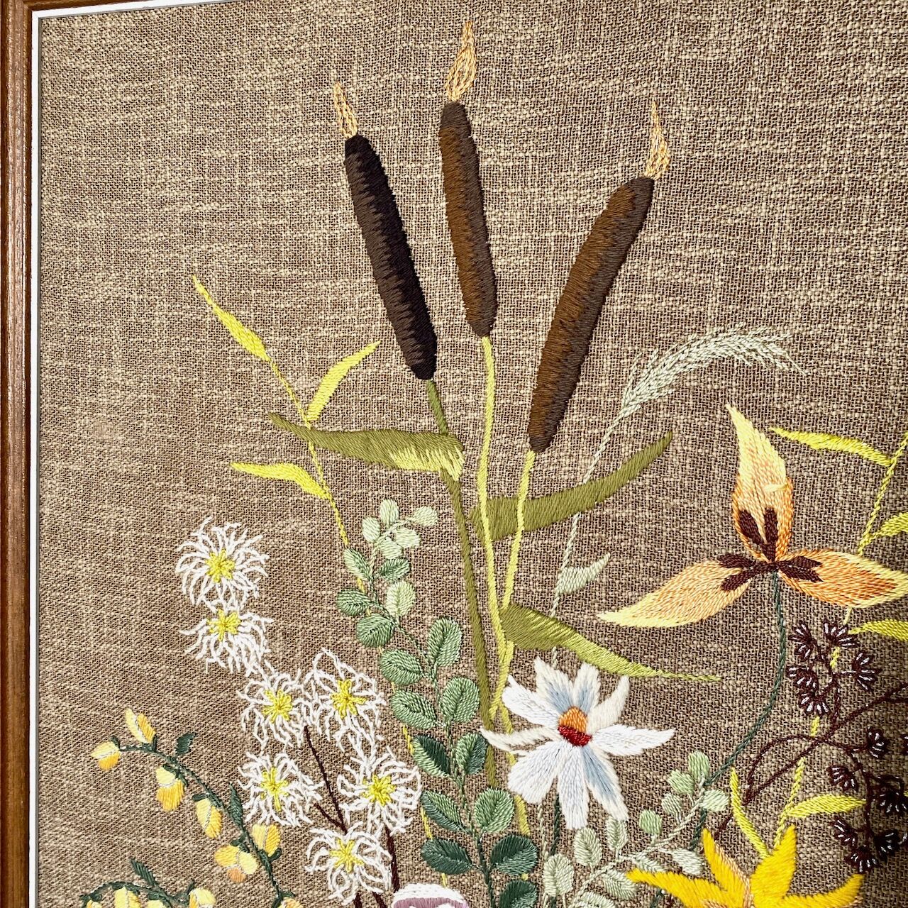 MCM needlepoint wall art - wild flower bouquet