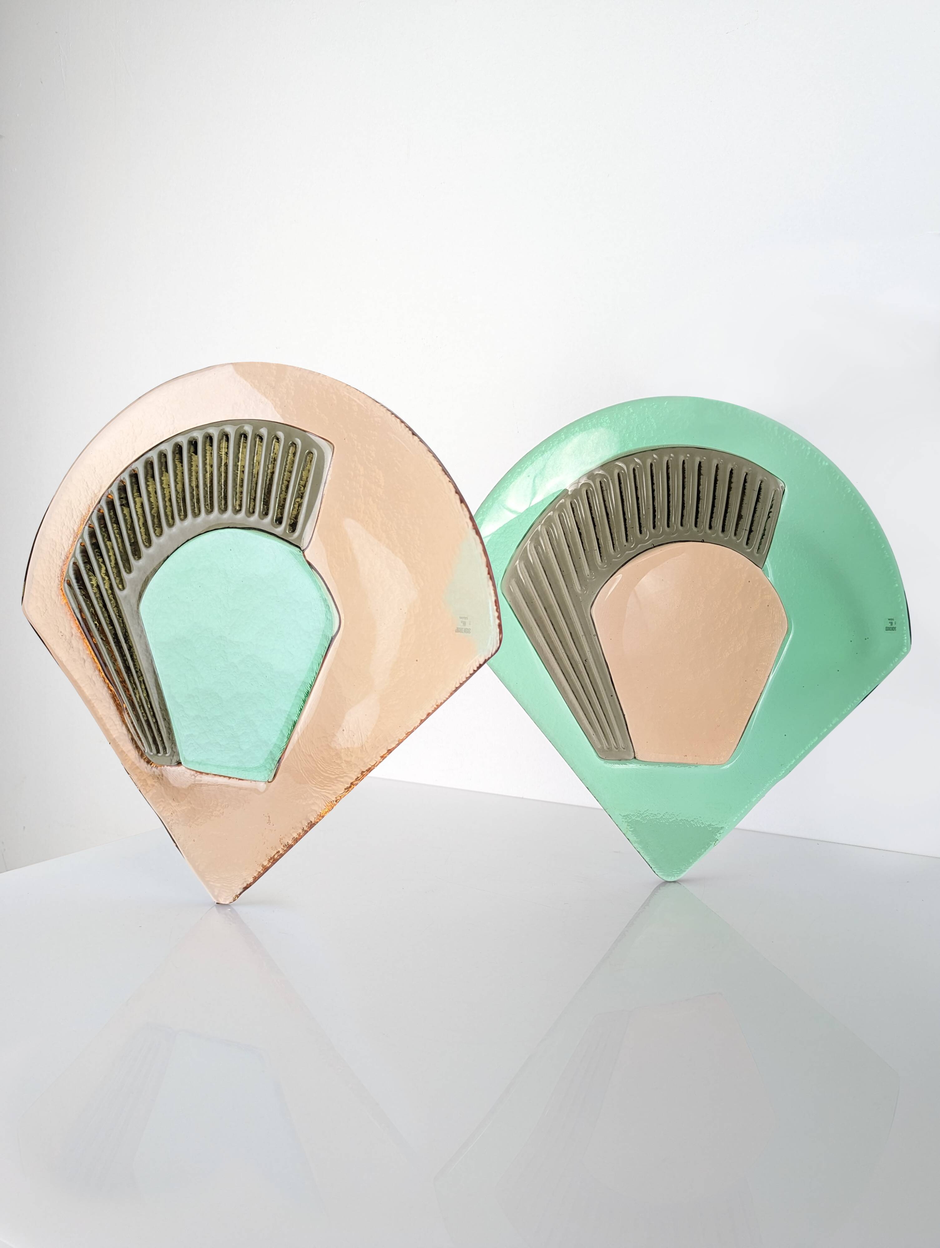 Pair of Vetri Murano Glass Wall Sconces, Italy, 1980s