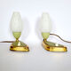 Set of 2 rockabilly fifties table lights with milk glass sconces with little dots
