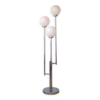 Chrome floor lamp 3 vintage globes
