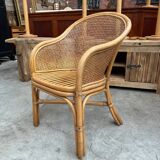 Rattan armchair 80s