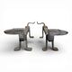 Paire de chenets zoomorphes, couple de teckels