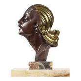 Bronze Art Deco Sculpture of a Woman by Hagenauer on Marble Base, 1930s