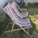 Pair of vintage sunbeds