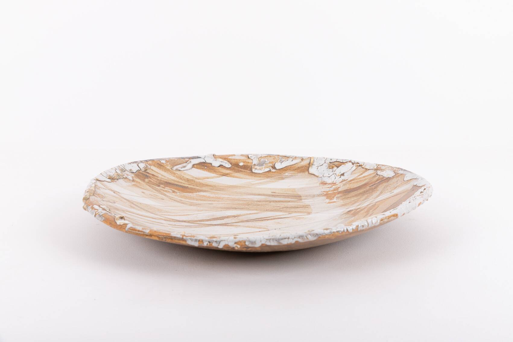 Vintage unique earthenware dish plate from Sicily