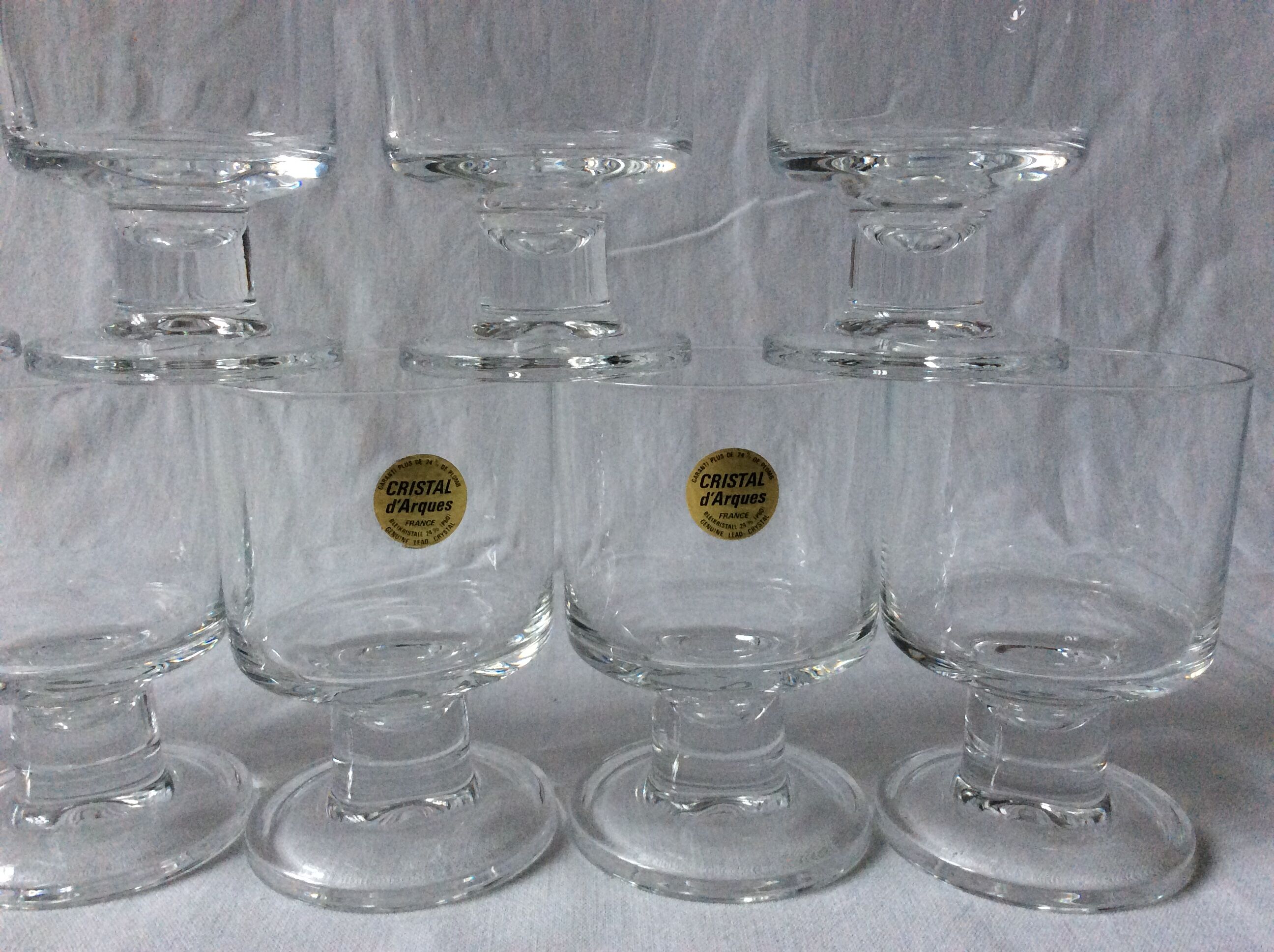 6 wine glasses and 6 vintage water glasses