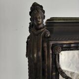 Continental Louis XIV-style cast zinc & green marble curio cabinet – early 20th century