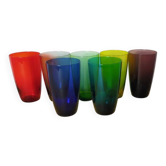 7 verres Arlequin pour orangeade