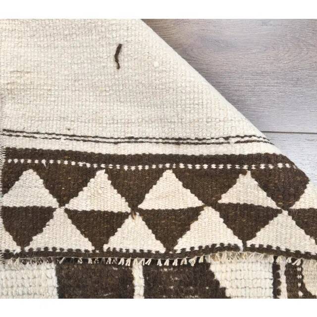 Vintage Geometric Turkish Oushak Hand-Knotted Runner 88x320