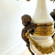 Pair of large 7-light candelabra - 69 cm - Bronze - Putti
