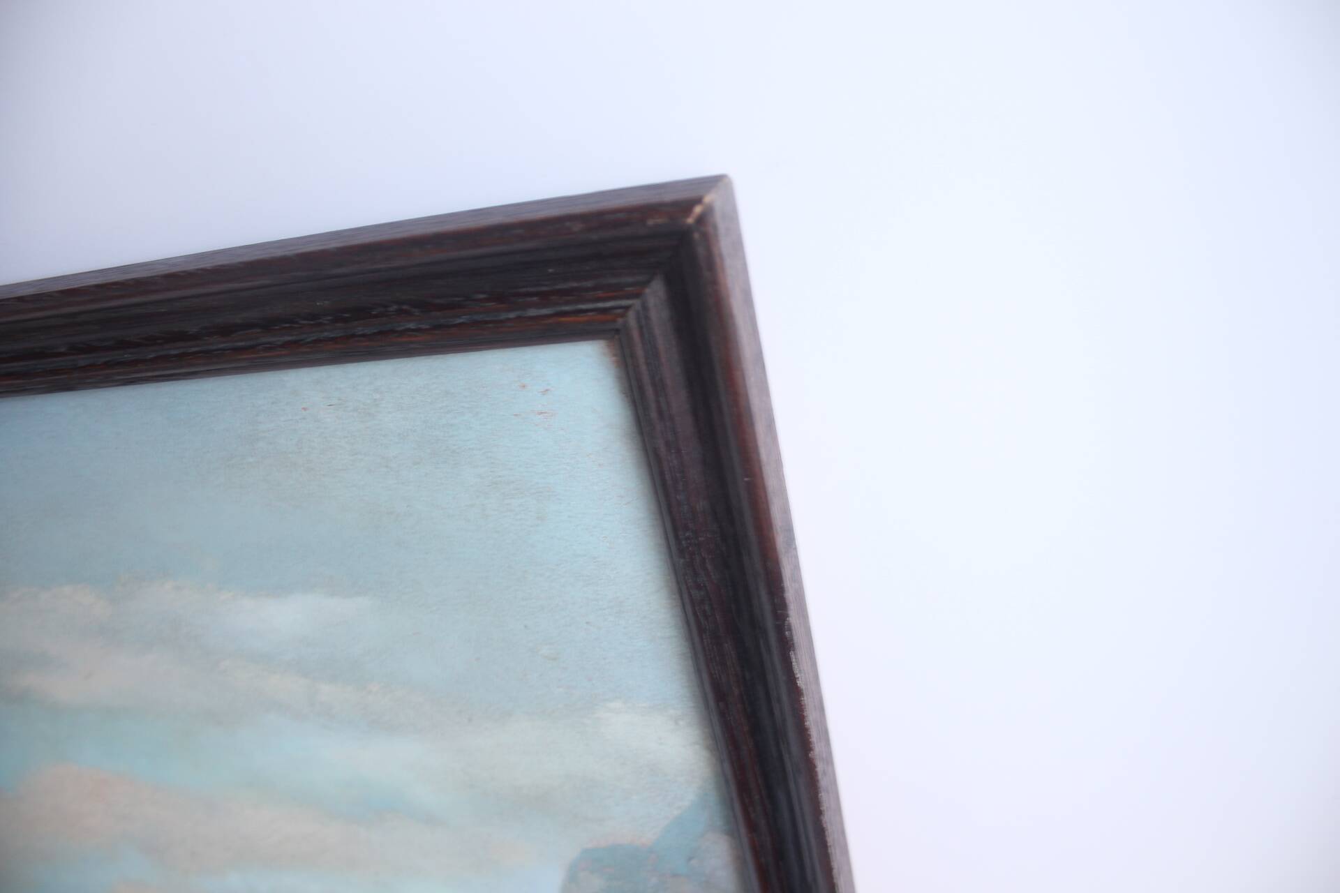 Hand painted painting, oil on fiberboard, signed, Czechoslovakia, 1960's.