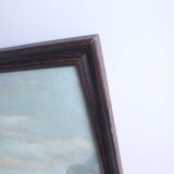 Hand painted painting, oil on fiberboard, signed, Czechoslovakia, 1960's.