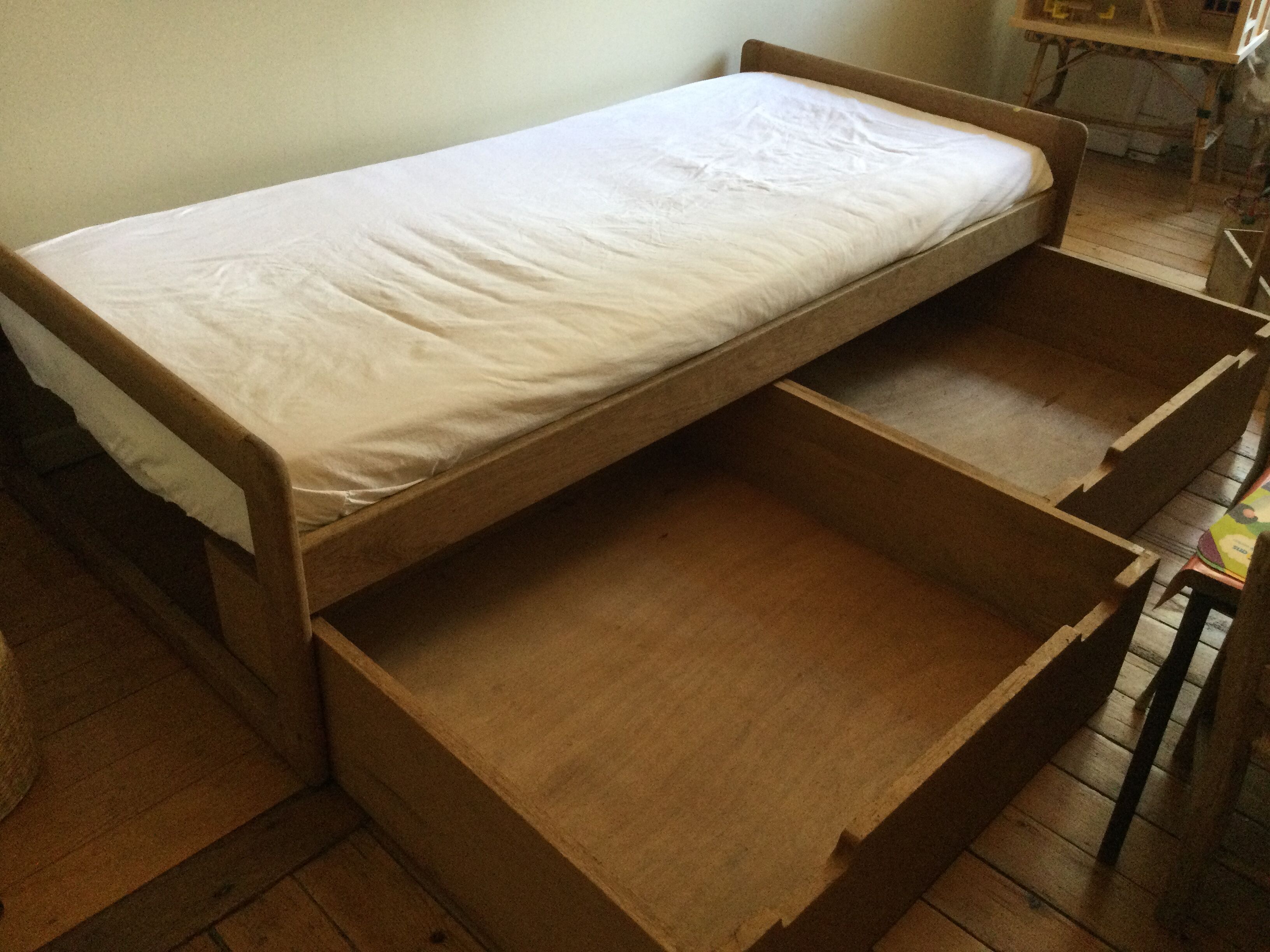 Old wooden bed