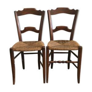 Lot de 2 chaises en bois avec assise