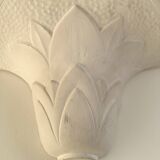 Pair of plaster wall sconces, palmette decoration, 20th century