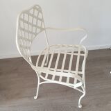 Chair armchair metal wrought iron white