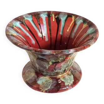 Multicolored ceramic stand cup (empty pocket or other) 60s diameter 26.7 cm