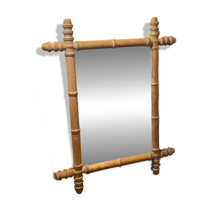 Miroir en bois sculpté - bambou