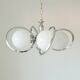 Vintage Space Age chandelier in opaline and chrome – 1970s
