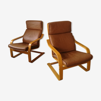 Pair of "Poang" armchairs by Noboru Nakamura