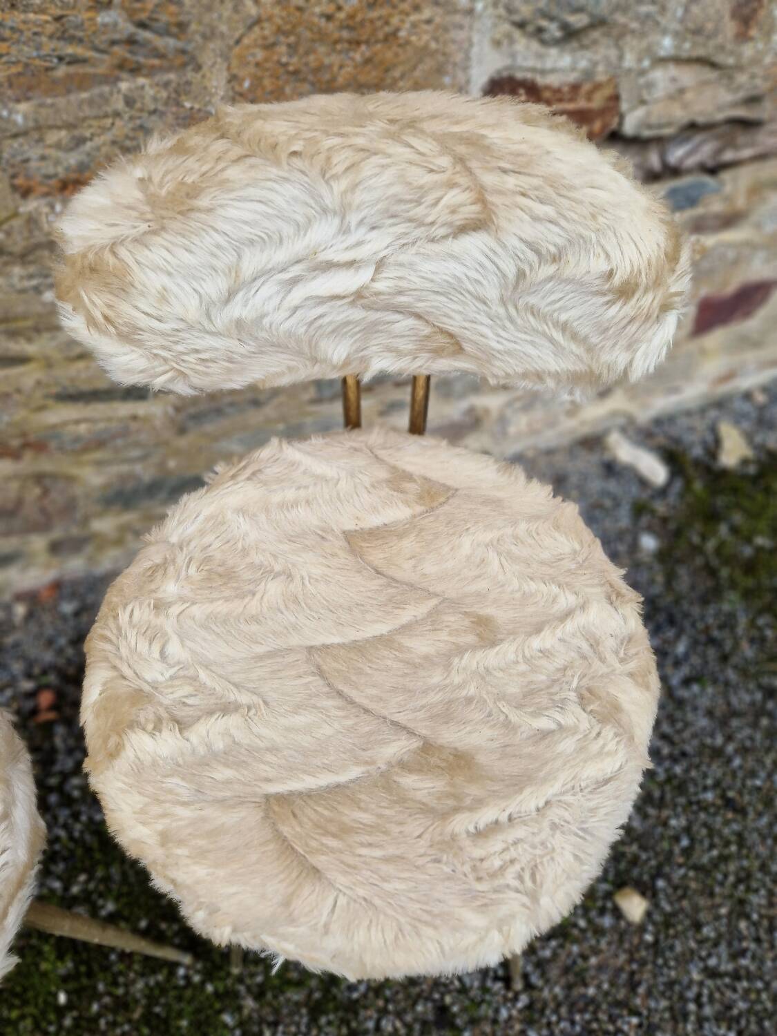 Pair of Pelfran 1970s furry chairs