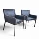 2 x Manet Minotti arm chairs 1990s / dark brown leather / chrome height 83