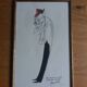 Caricature drawing signed by Georges Lavagne 1950
