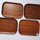 Set of Four Midcentury Serving Teak Trays Backman for Airlines, Finland, 19