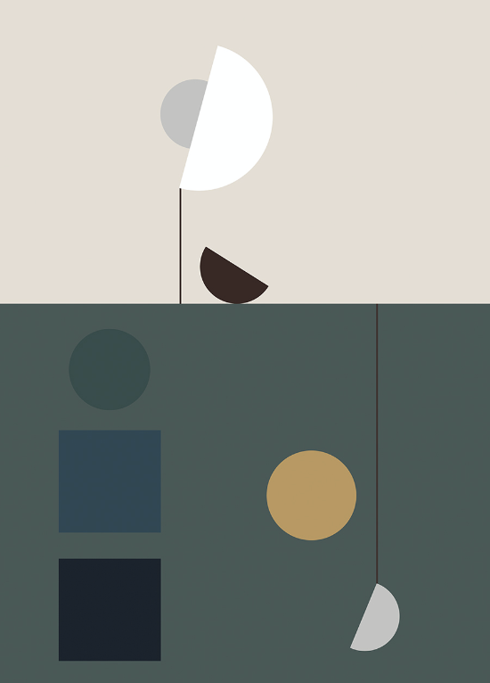 By the water a garden and a temple bloom, illustration