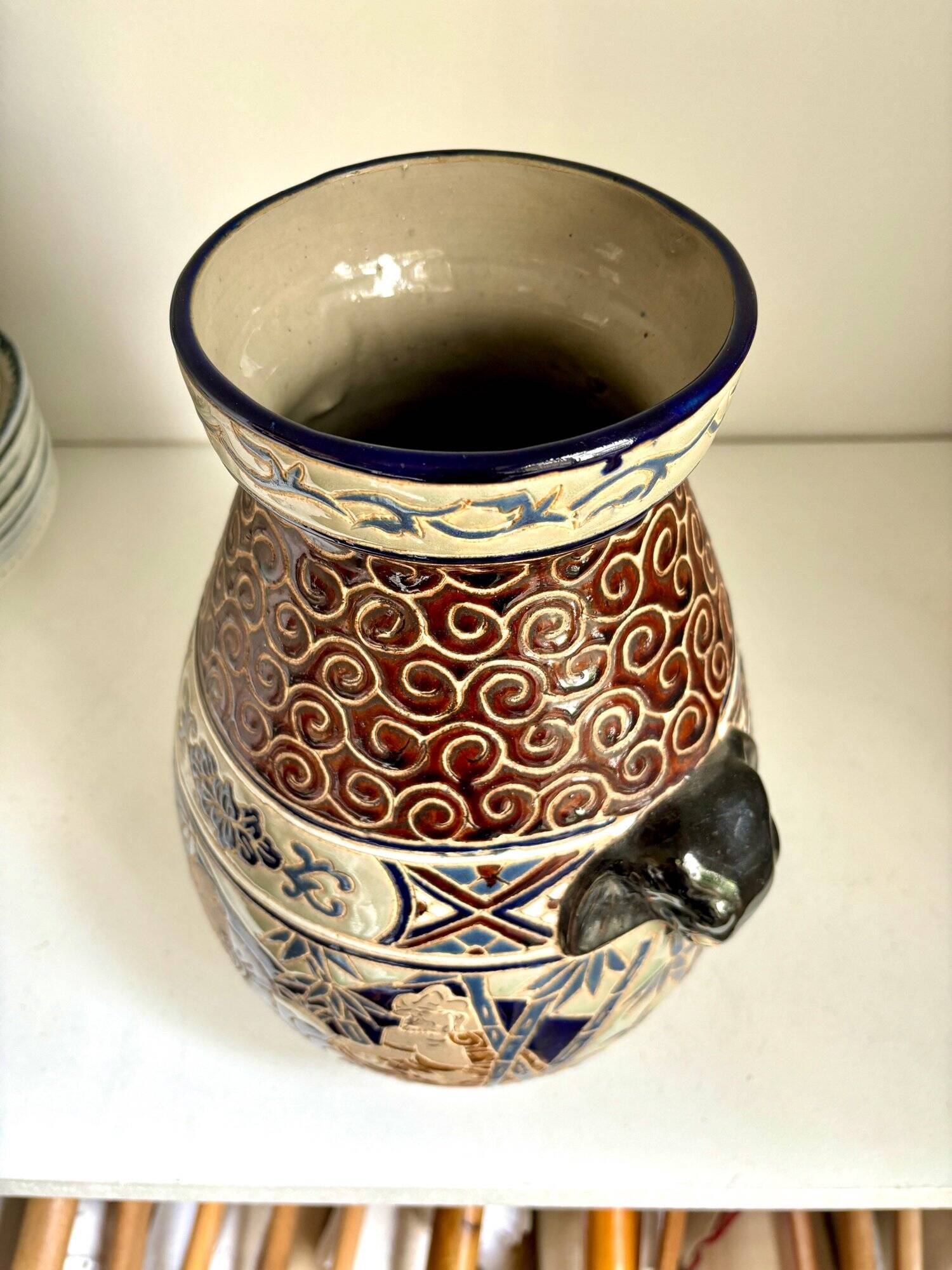 Polychrome sandstone vase from Biên Hoa - Vietnam