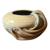 Sculptural ceramic vase – draped shape – vintage decorative piece