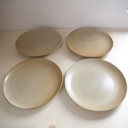 4 assiettes plates gres village France