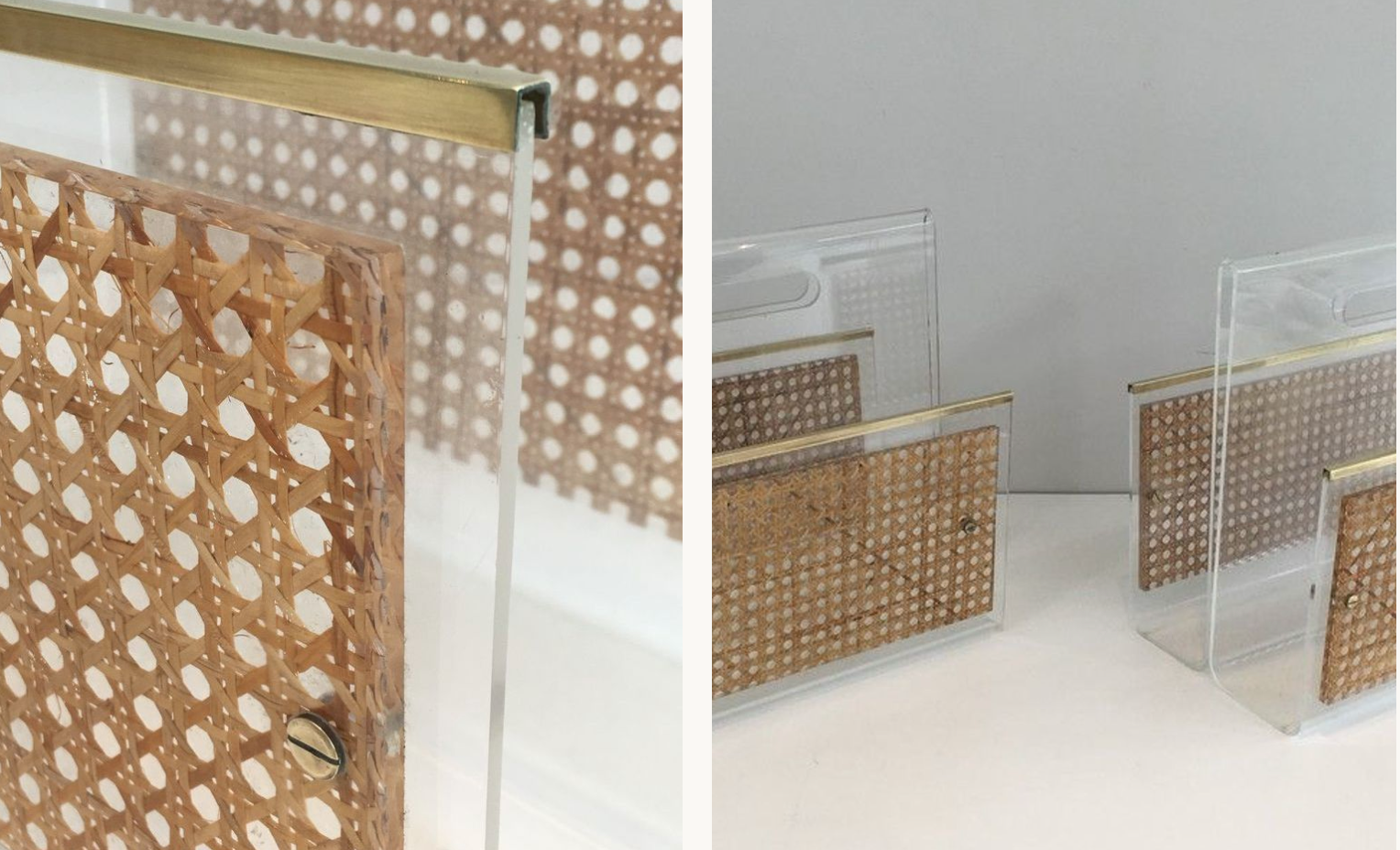 Pair of plexiglass magazine holders