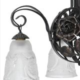 Art Deco wrought iron chandelier