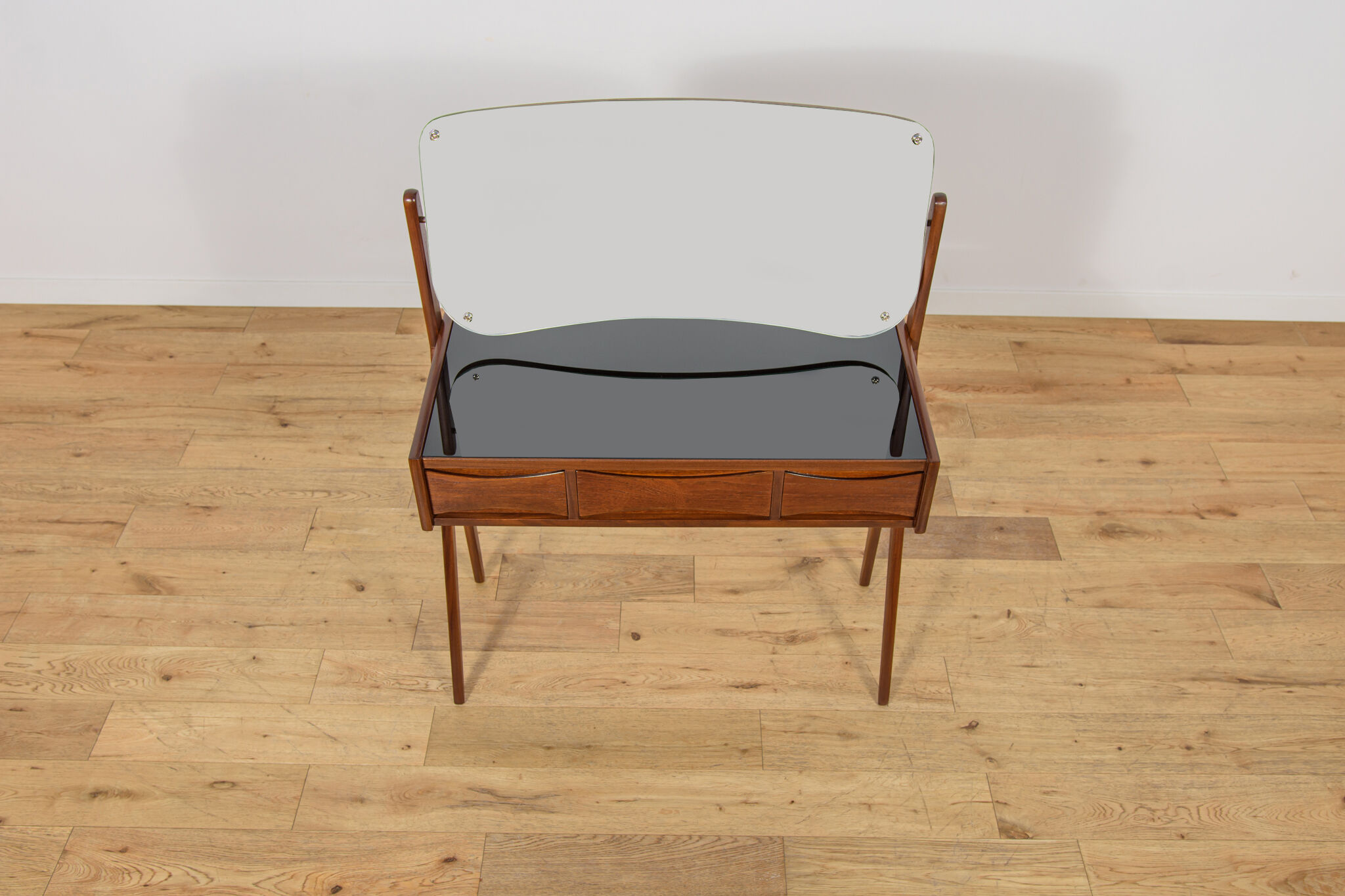 Mid-Century Teak Dressing Table with Mirror by Arne Vodder for Ølholm Møbelfabrik, Denmark, 1960s
