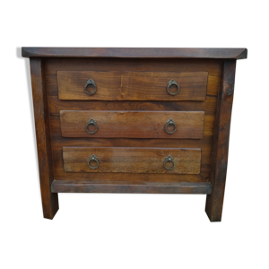 Commode en orme brutaliste