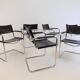 Set of 6 leather cantilever chairs