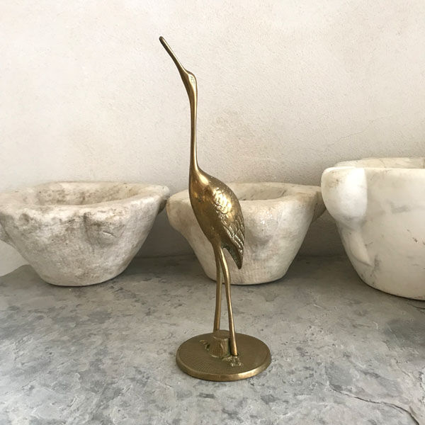 Vintage brass heron