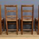 Set of 4 rush-seated chairs in cherry wood – late 19th century