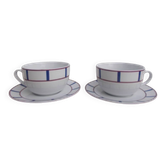 2 Basque lunches blue and red porcelain