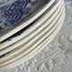 7 flat plates in earthenware by gien ludlow blue hunting decor year 70