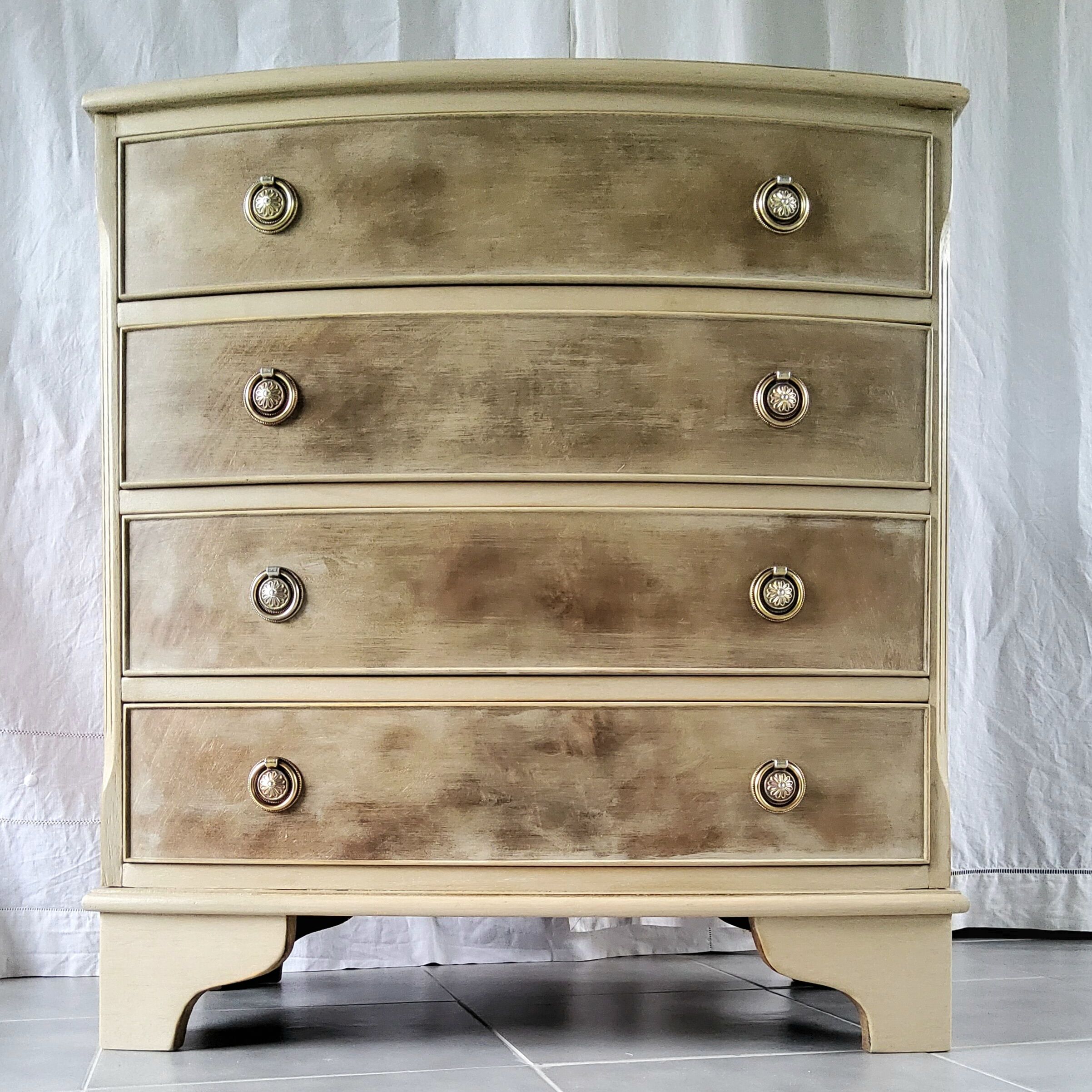 Patinated English chest of drawers