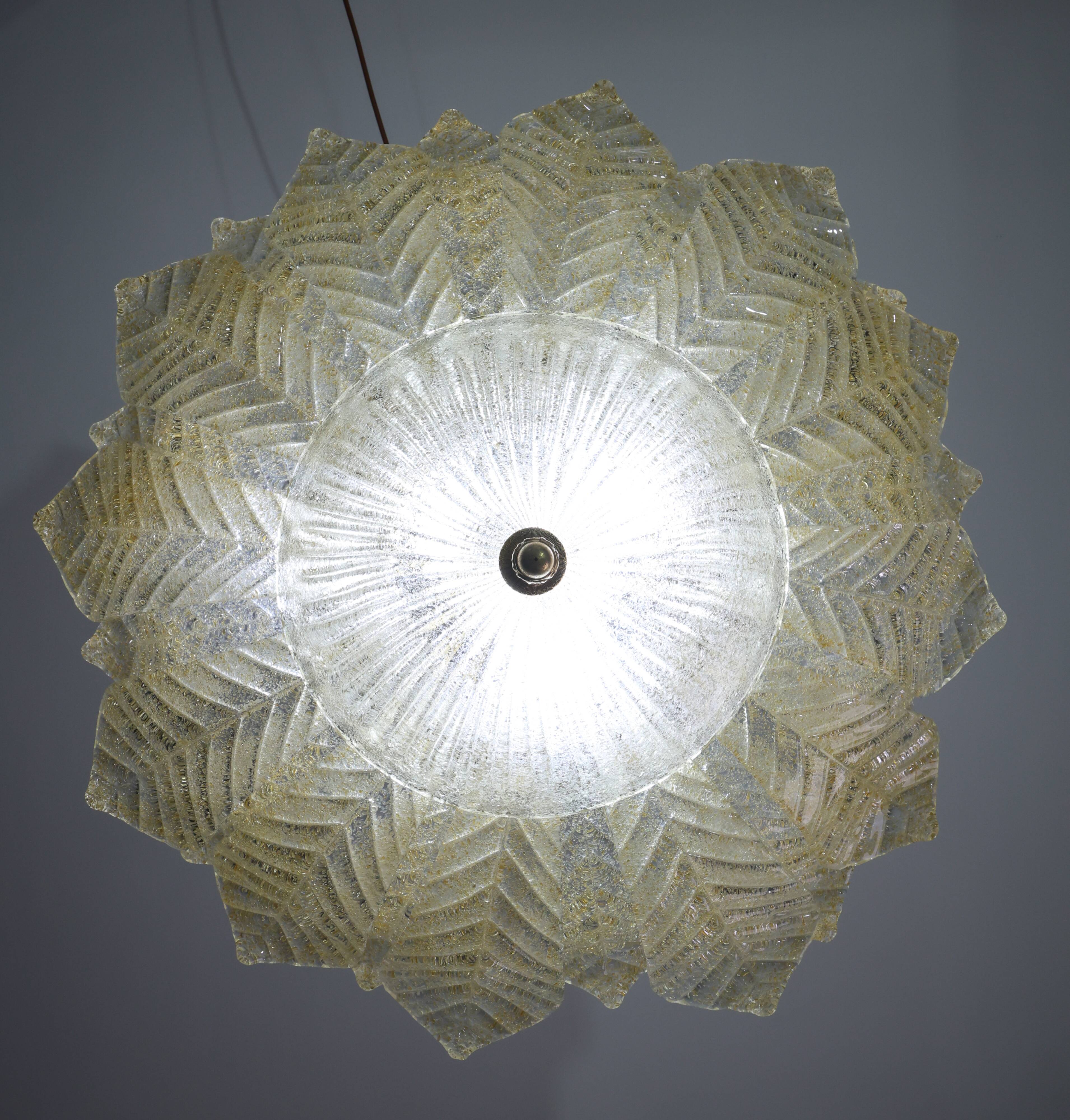Dubai, Large Size Murano Glass Gold Flush Mount, 1970s